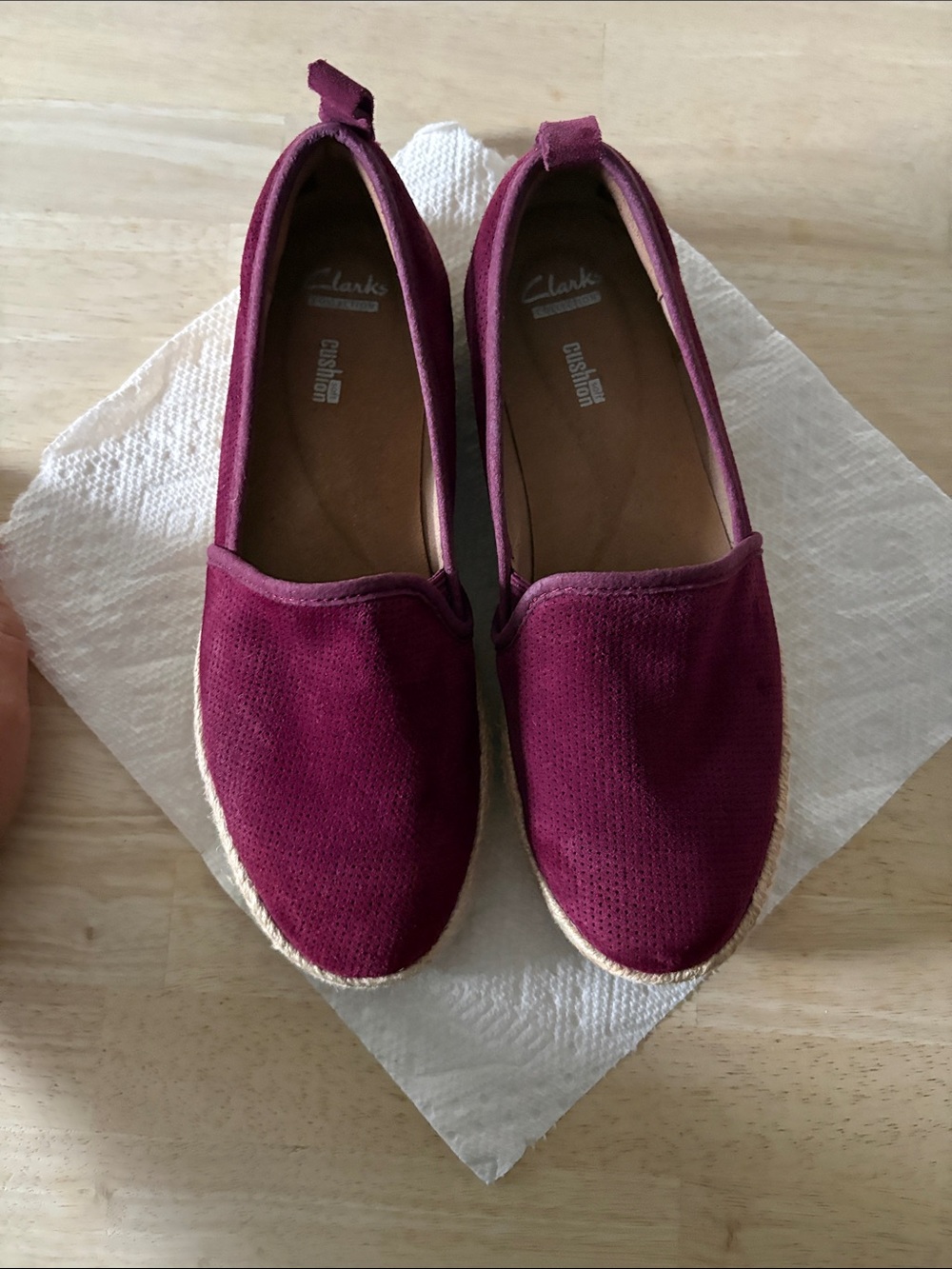 Clarks Women's Espadrille Slip-On in Wine